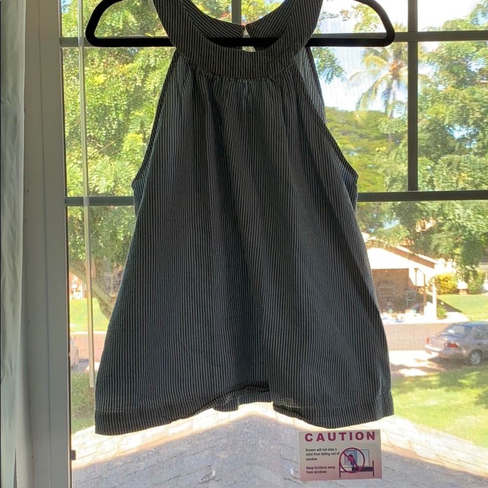 High neck striped shirt